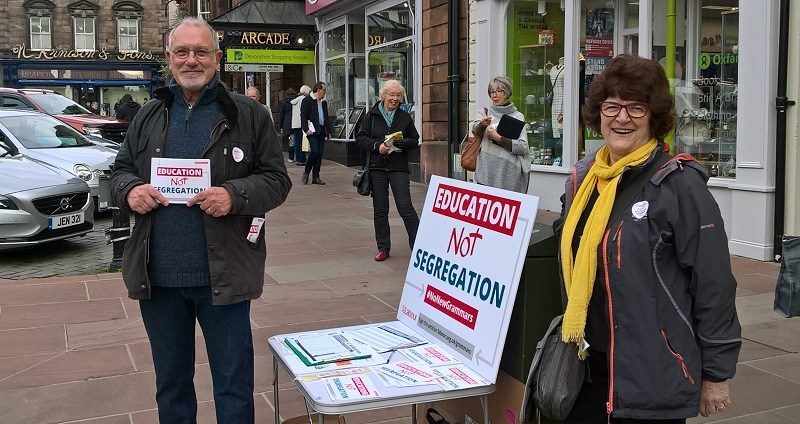 L-R: Members Dave Knaggs, Wendy Walker and Hilary Snell leafleting and talking to the public.